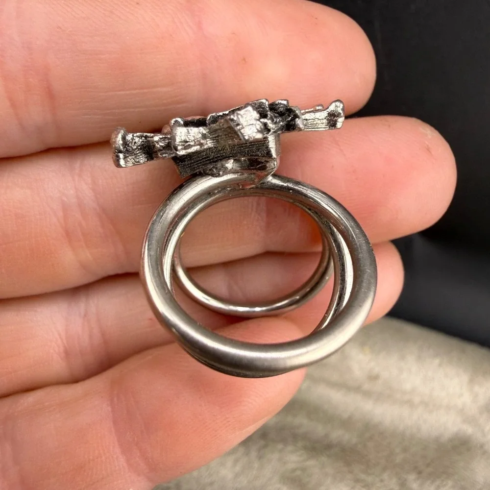 Vintage Lion Scarf Charm Heraldic Silver Tone